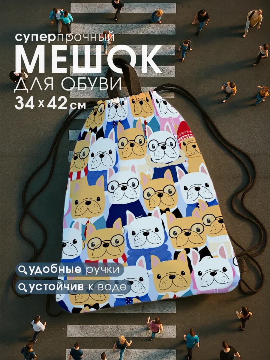 Мешок для обуви в школу, сумка для сменки