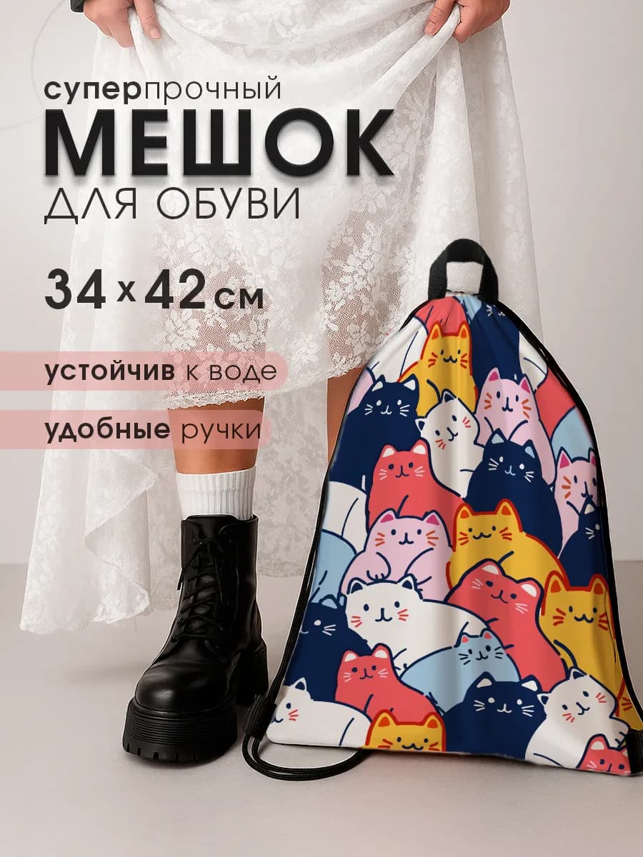 Мешок для сменной обуви в школу - фото 1