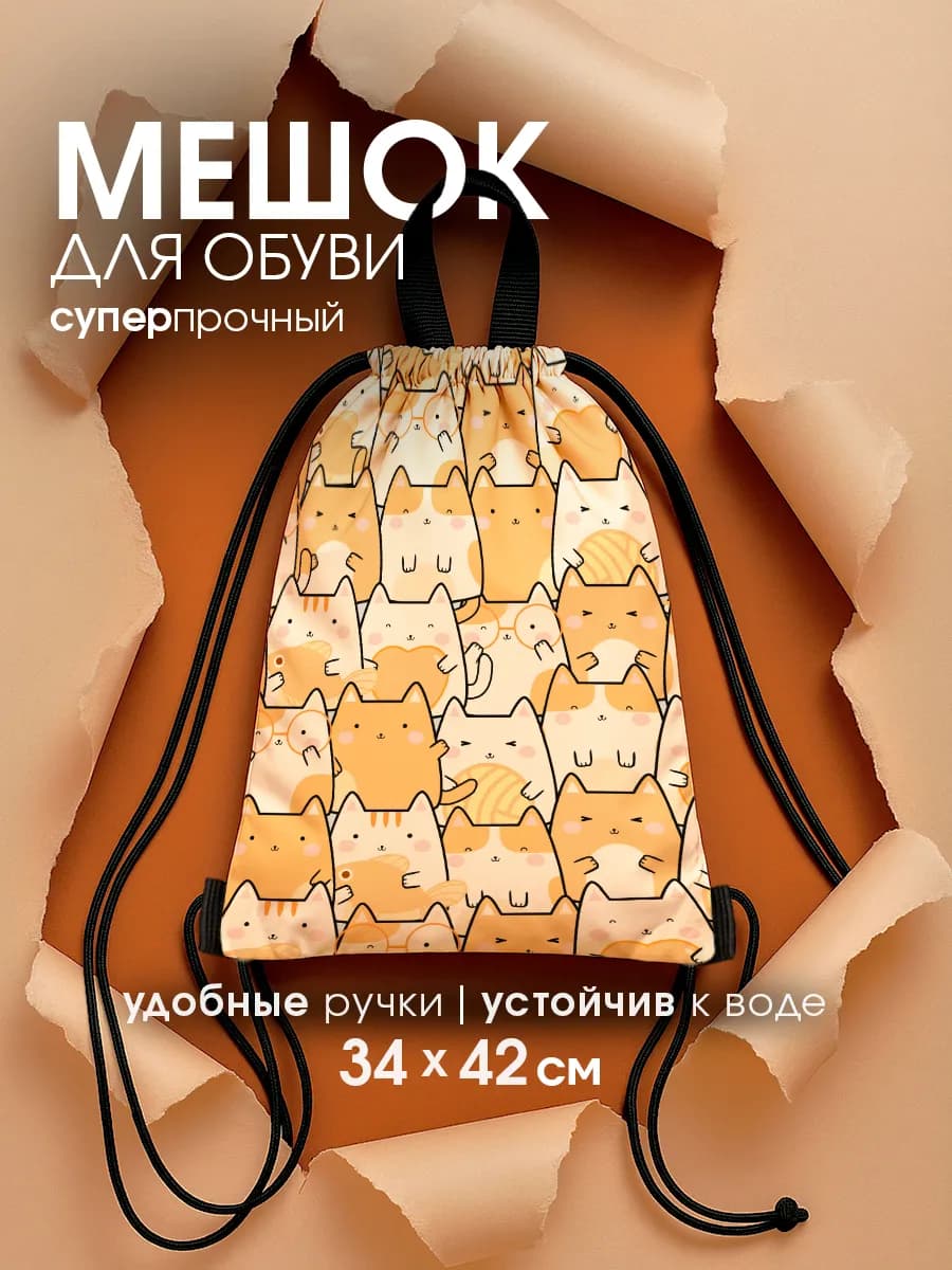 Мешок для обуви в школу, сумка для сменки