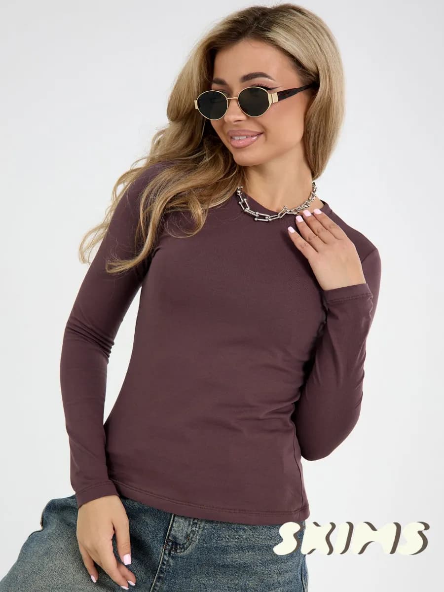 Лонгслив облегающий Скимс с длинным рукавом