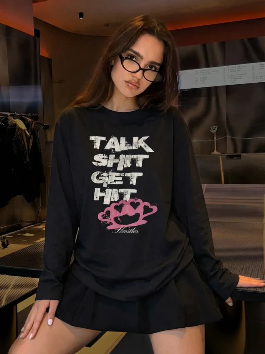 Лонгслив кофта с принтом