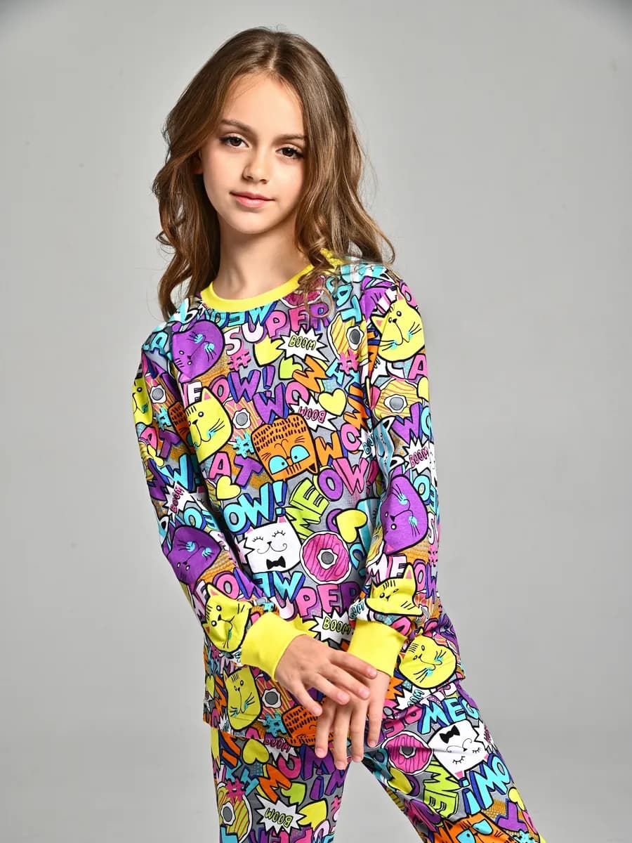 Пижама для девочки детская тонкая с единорогами