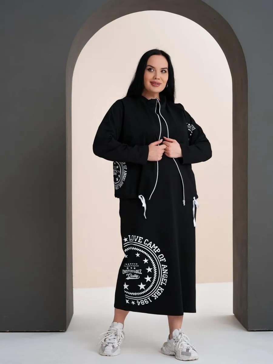 Платье трикотажное больших размеров