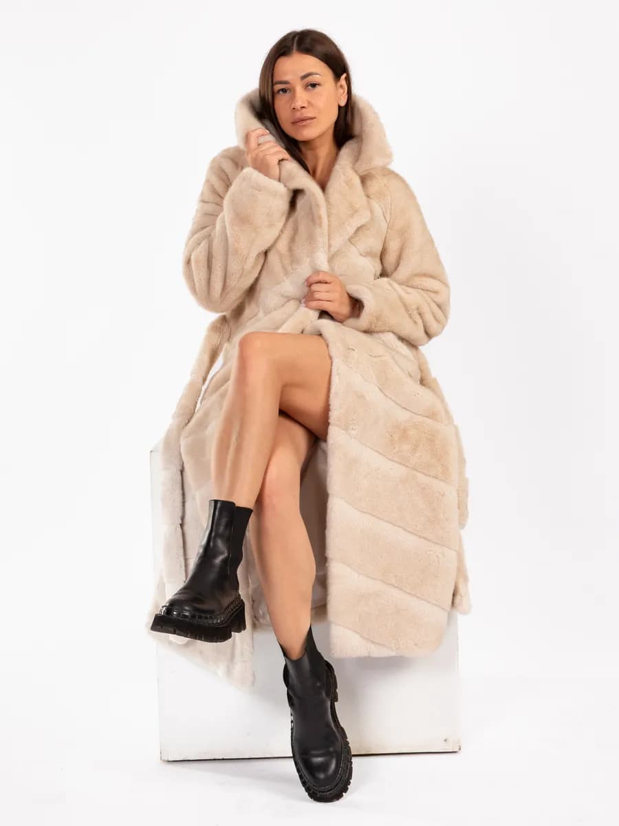 Шуба длинная экошуба под норку