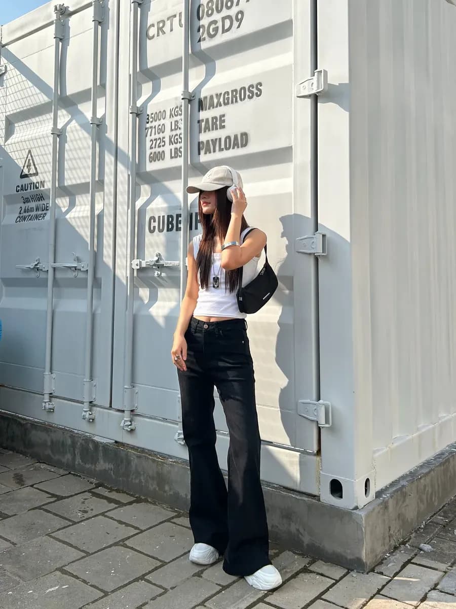 Джинсы клеш от колена baggy y2k