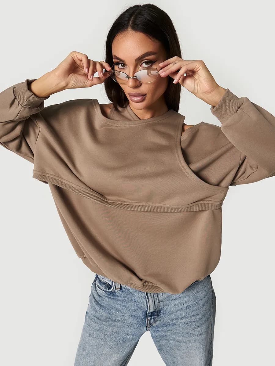 Свитшот оверсайз толстовка без начеса