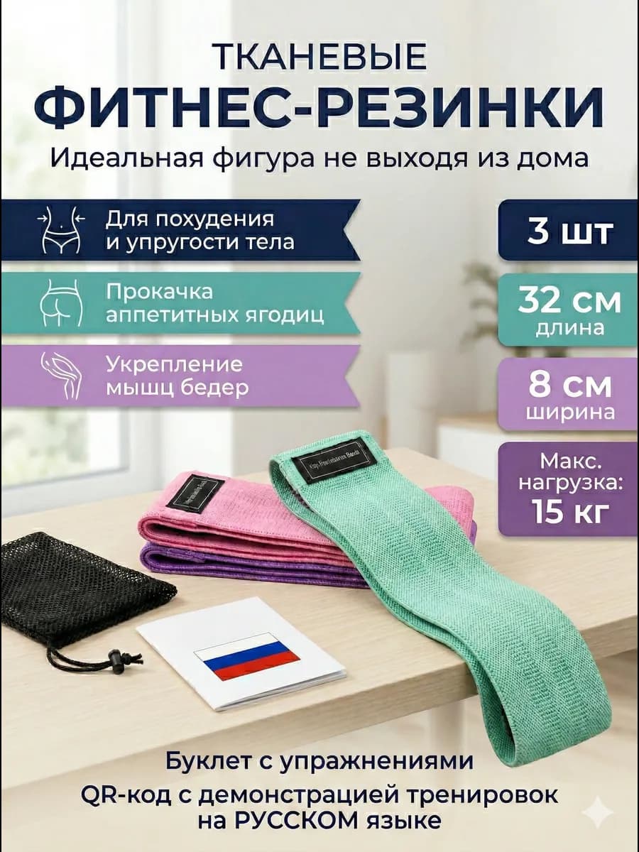 Фитнес резинки тканевые