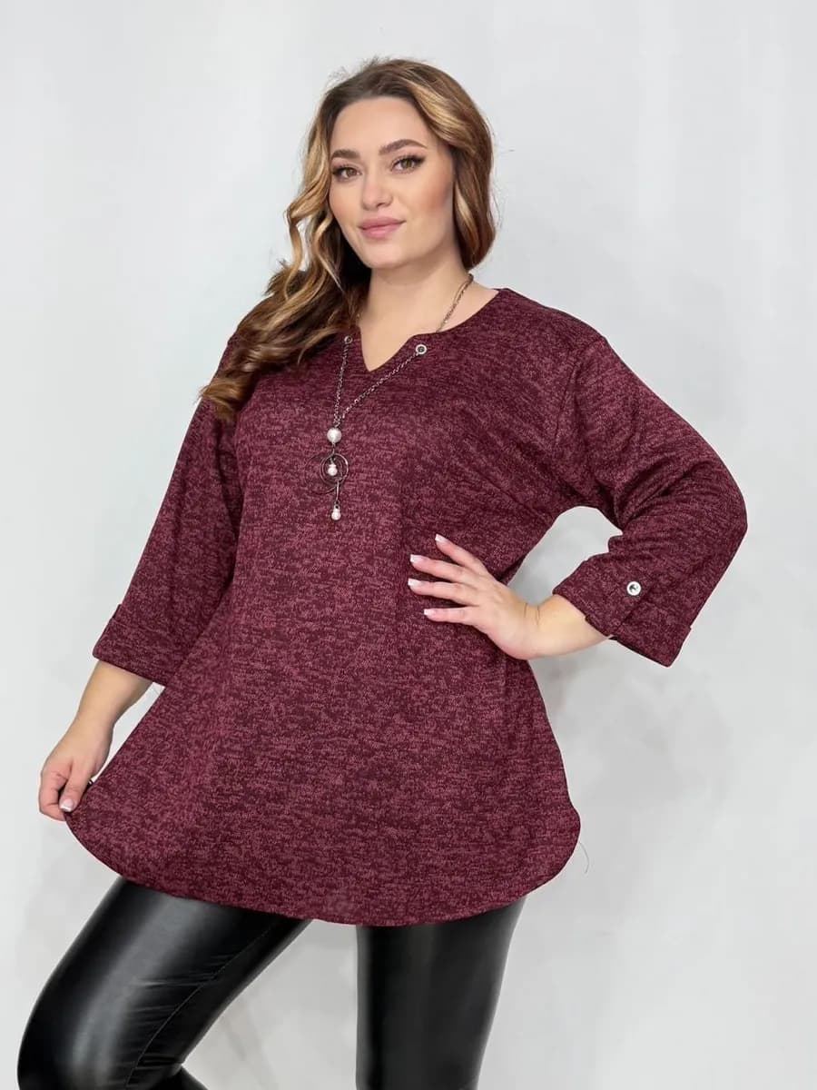 удлиненная теплая нарядная туника кофта больших размеров
