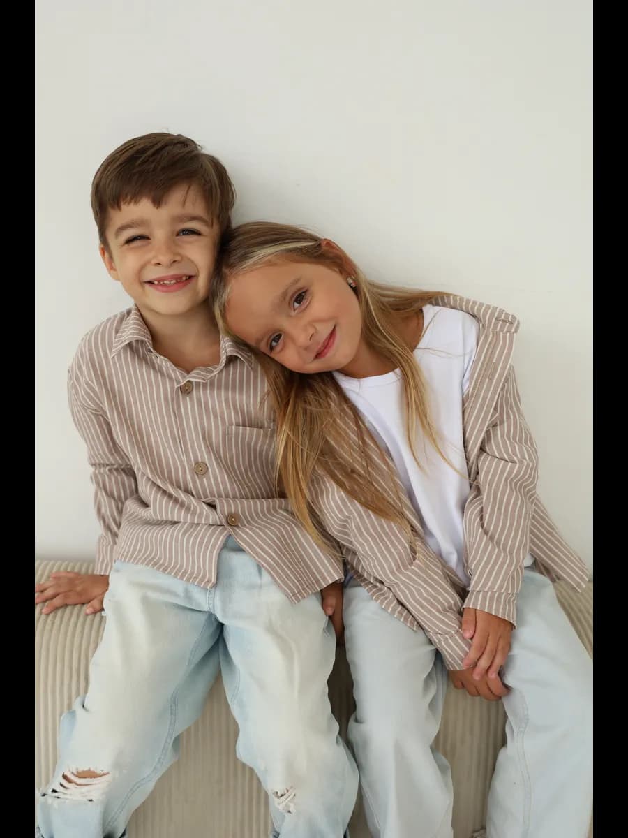 Рубашка хлопковая легкая в полоску