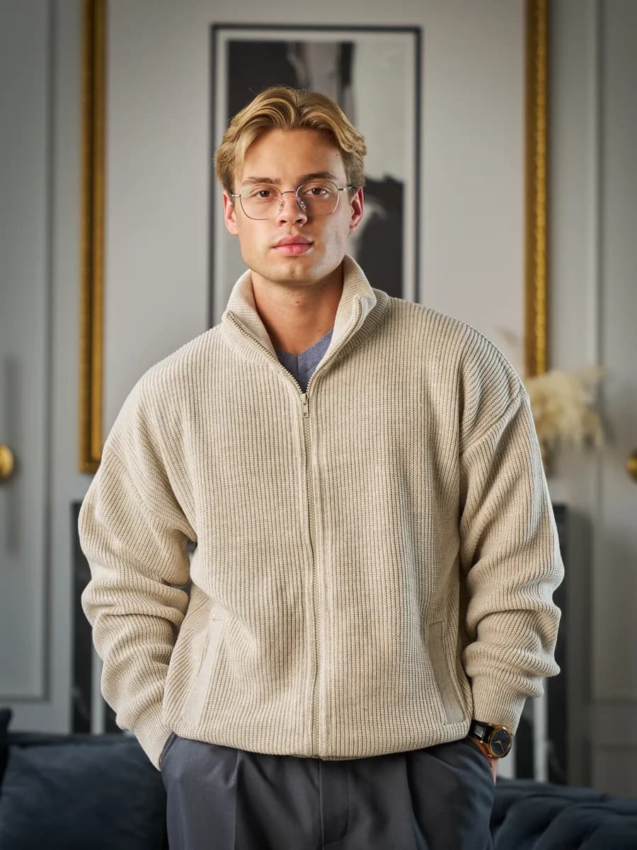 Кардиган на молнии с воротом