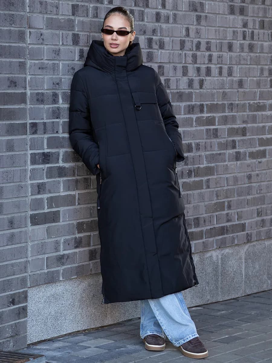 Пуховик зимний длинный