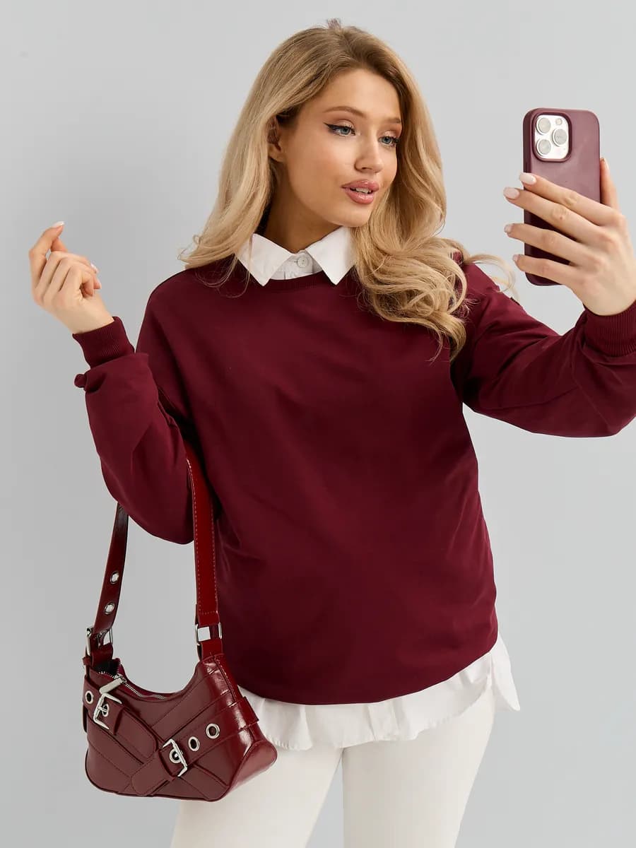 Свитшот оверсайз без начеса