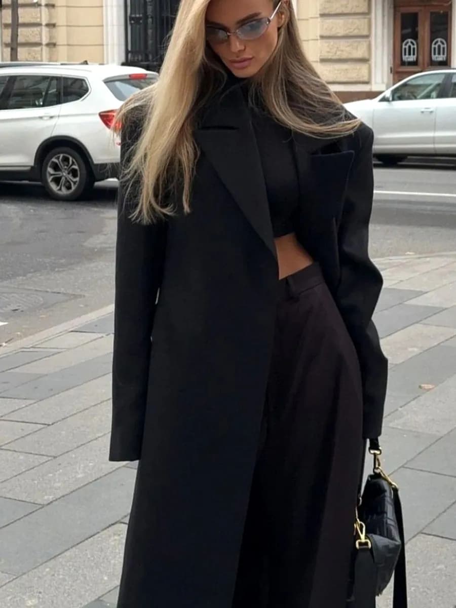 Демисезонное пальто длинное оверсайз