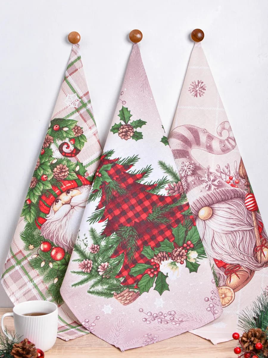 Полотенца кухонные 47х60см 3 шт рогожка