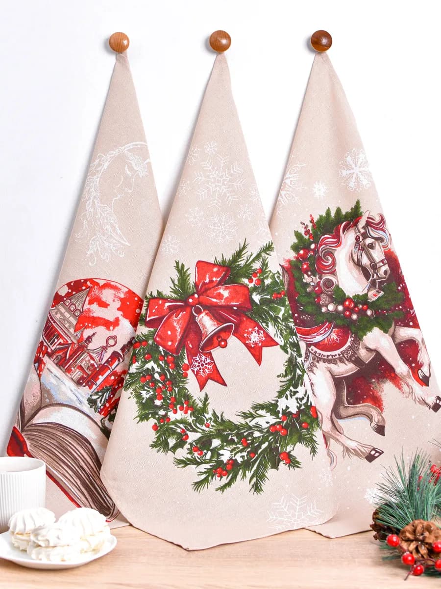 Полотенца кухонные 47х60см 3 шт рогожка