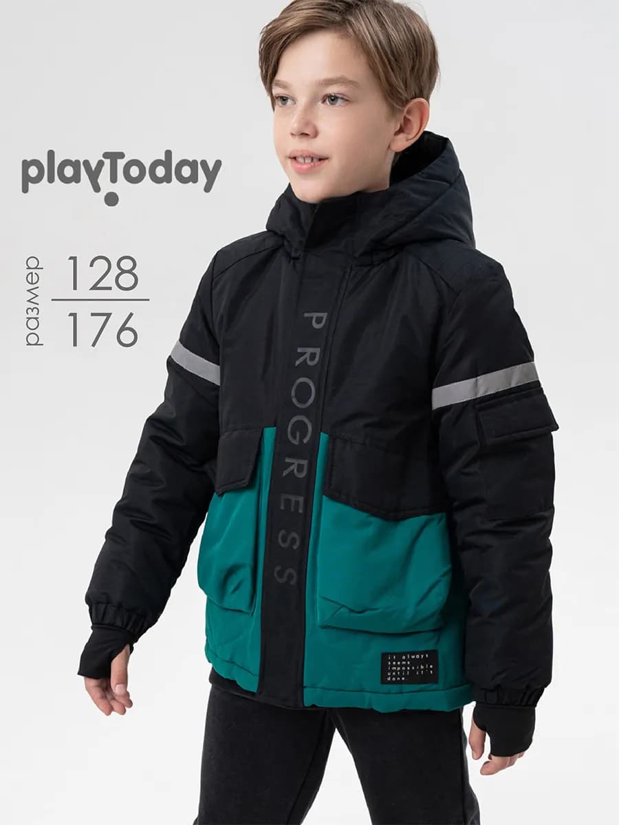 Куртка зимняя утепленная с капюшоном для мальчика подростка