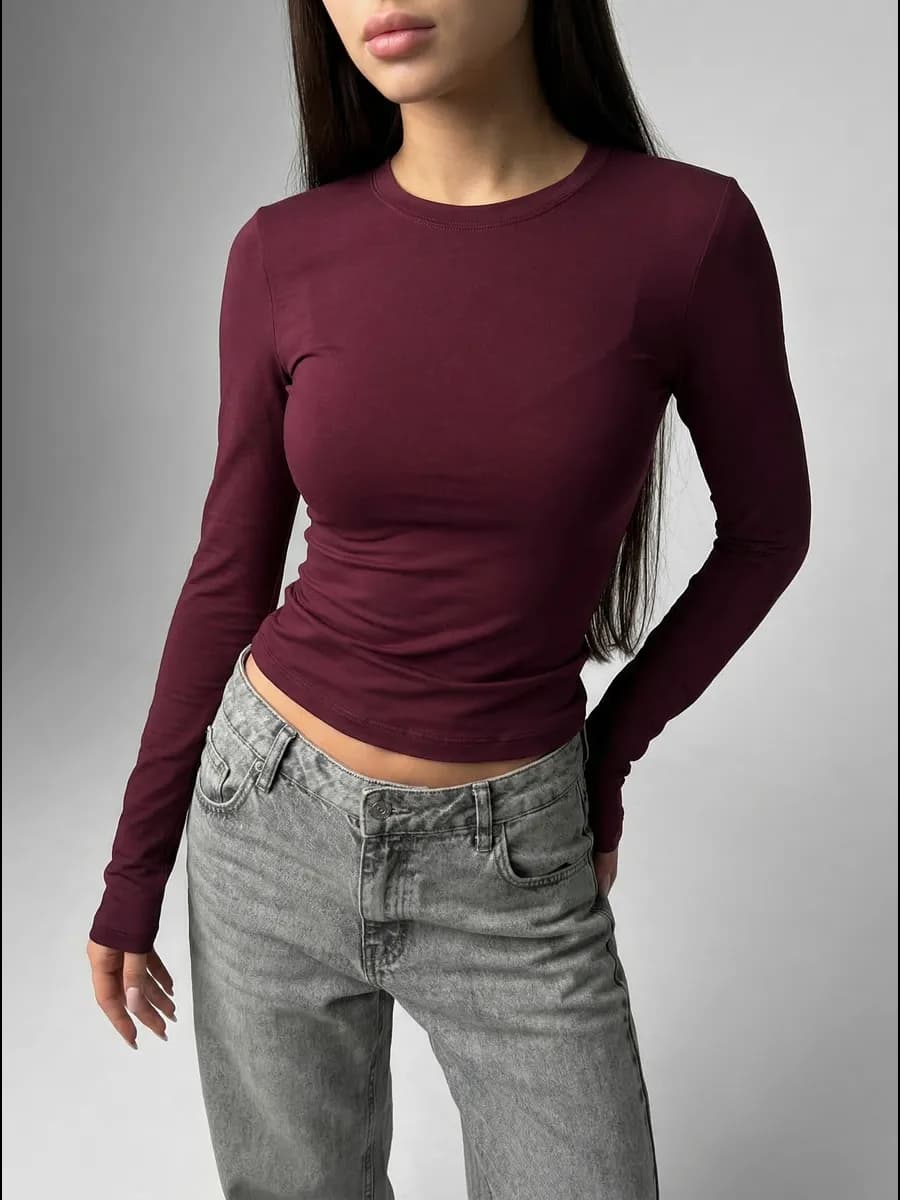 Лонгслив skims облегающий с длинным рукавом