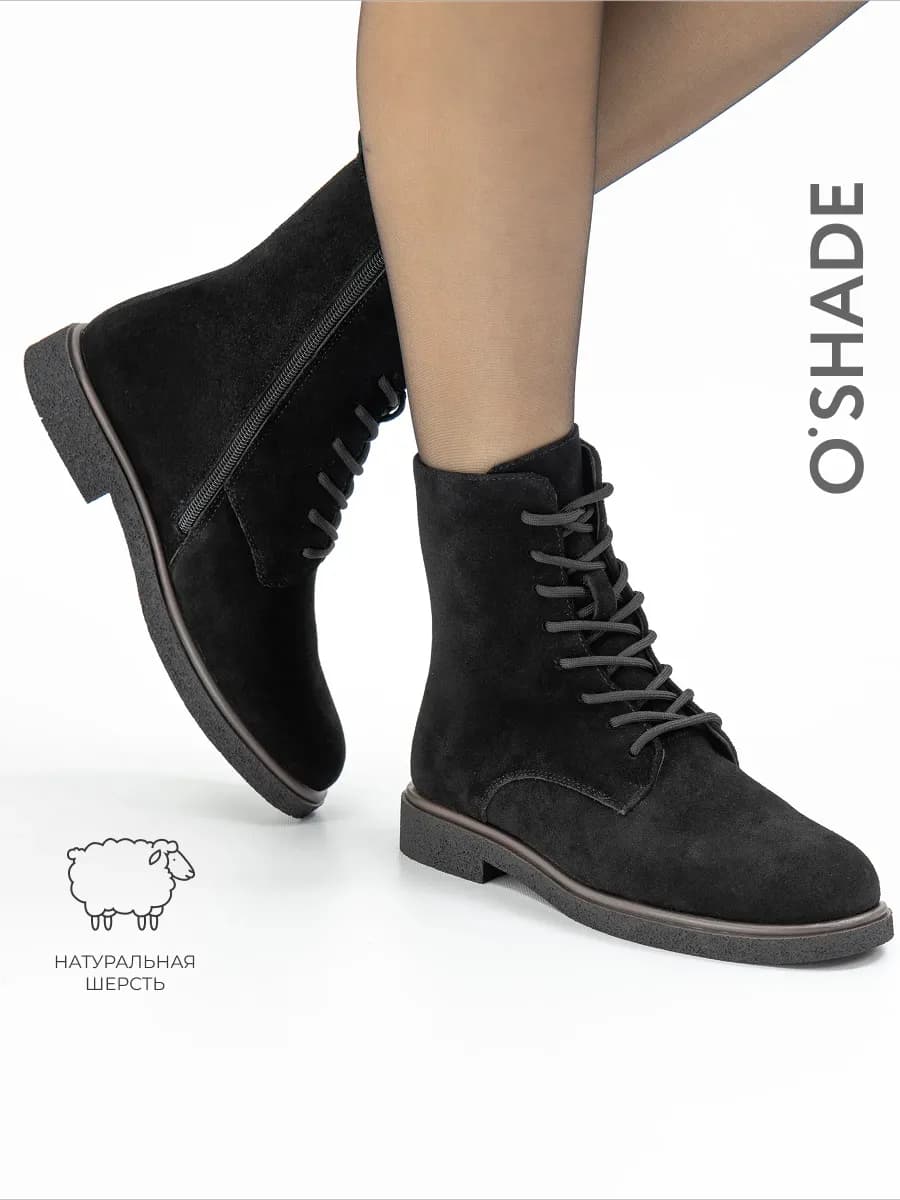 Ботинки женские зимние замшевые