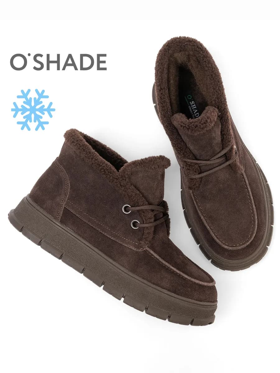 Коричневые ботинки зимние женские