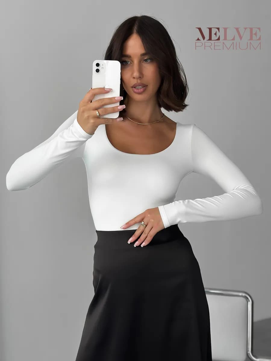 Лонгслив с круглым вырезом