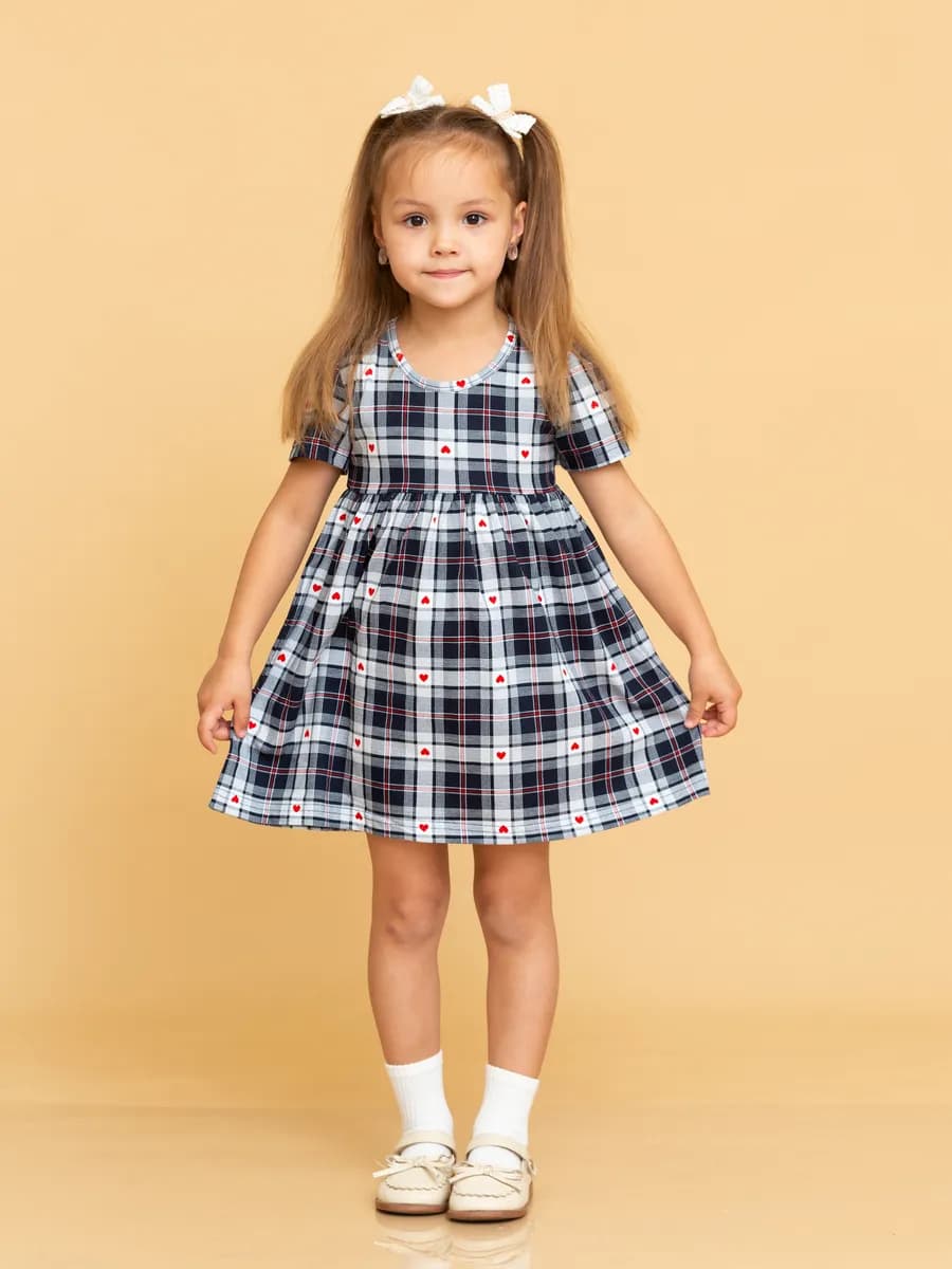 Платье трикотажное в садик - фото 1