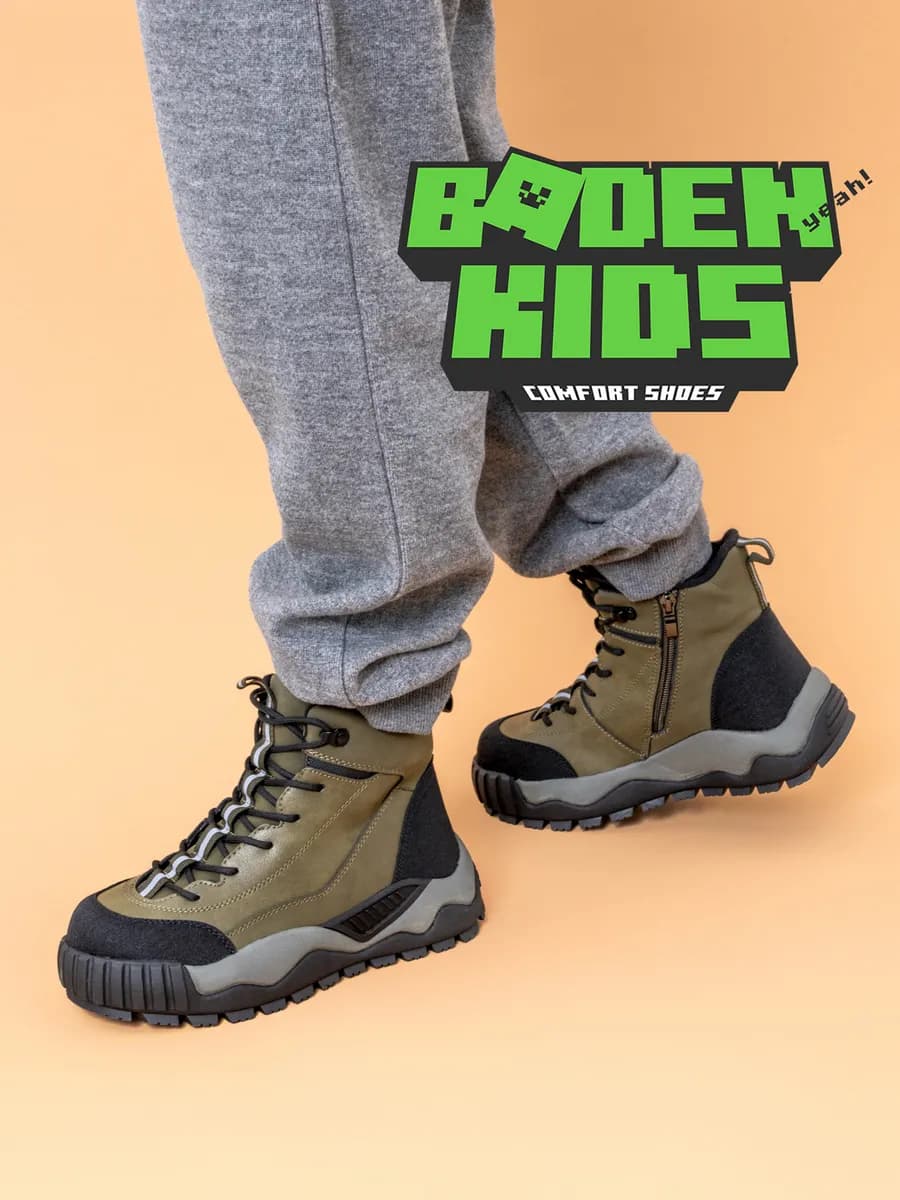 Ботинки кожаные утепленные для подростков