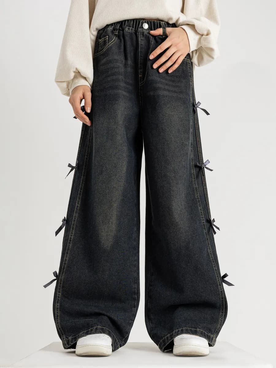 Джинсы палаццо подростковые широкие