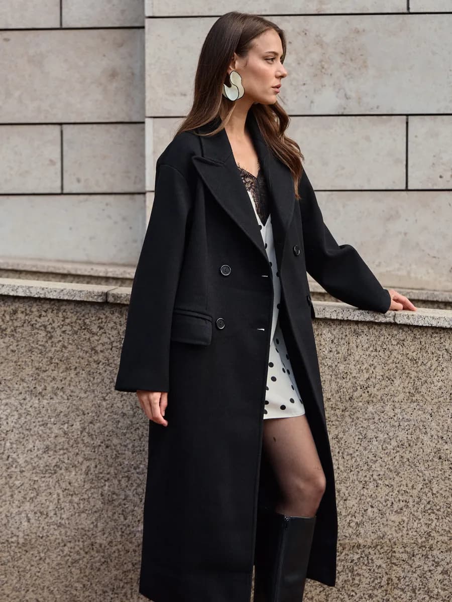 Длинное демисезонное Пальто веснаосень