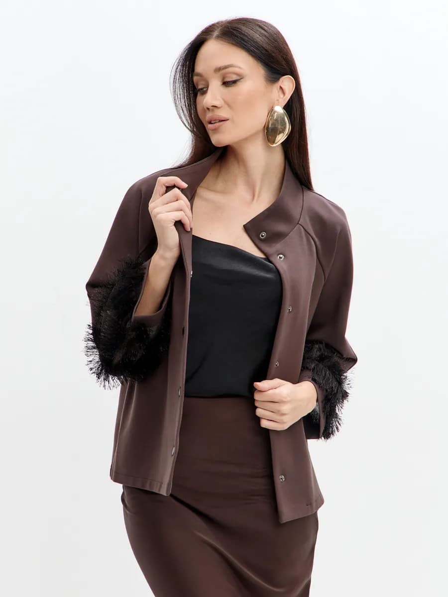 Жакет укороченный трикотажный