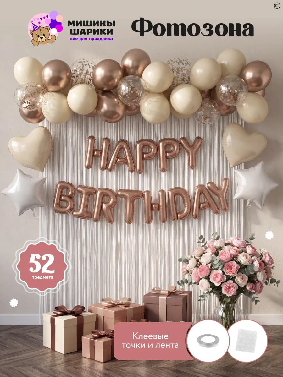 Воздушные шары на день рождения фотозона happy birthday