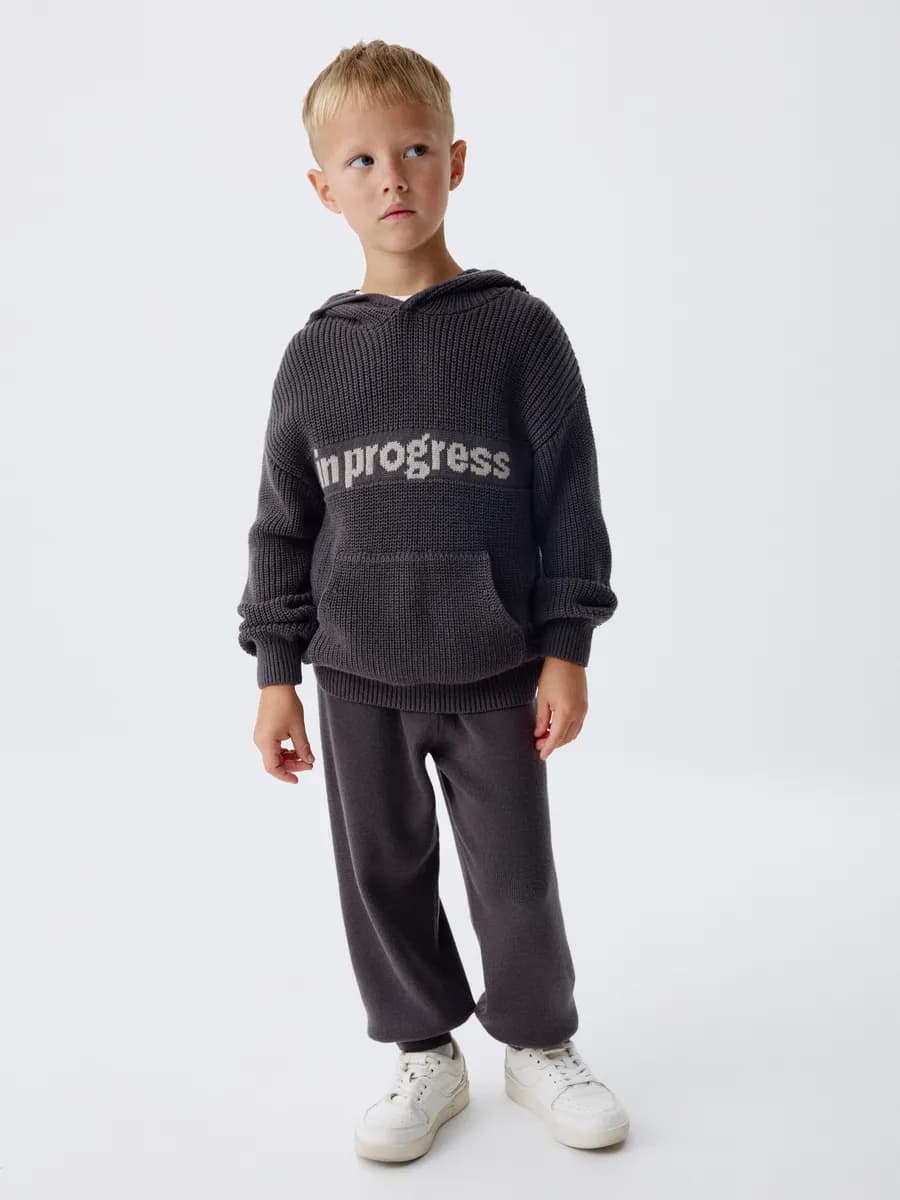 Брюки джоггеры вязаные на резинке базовые