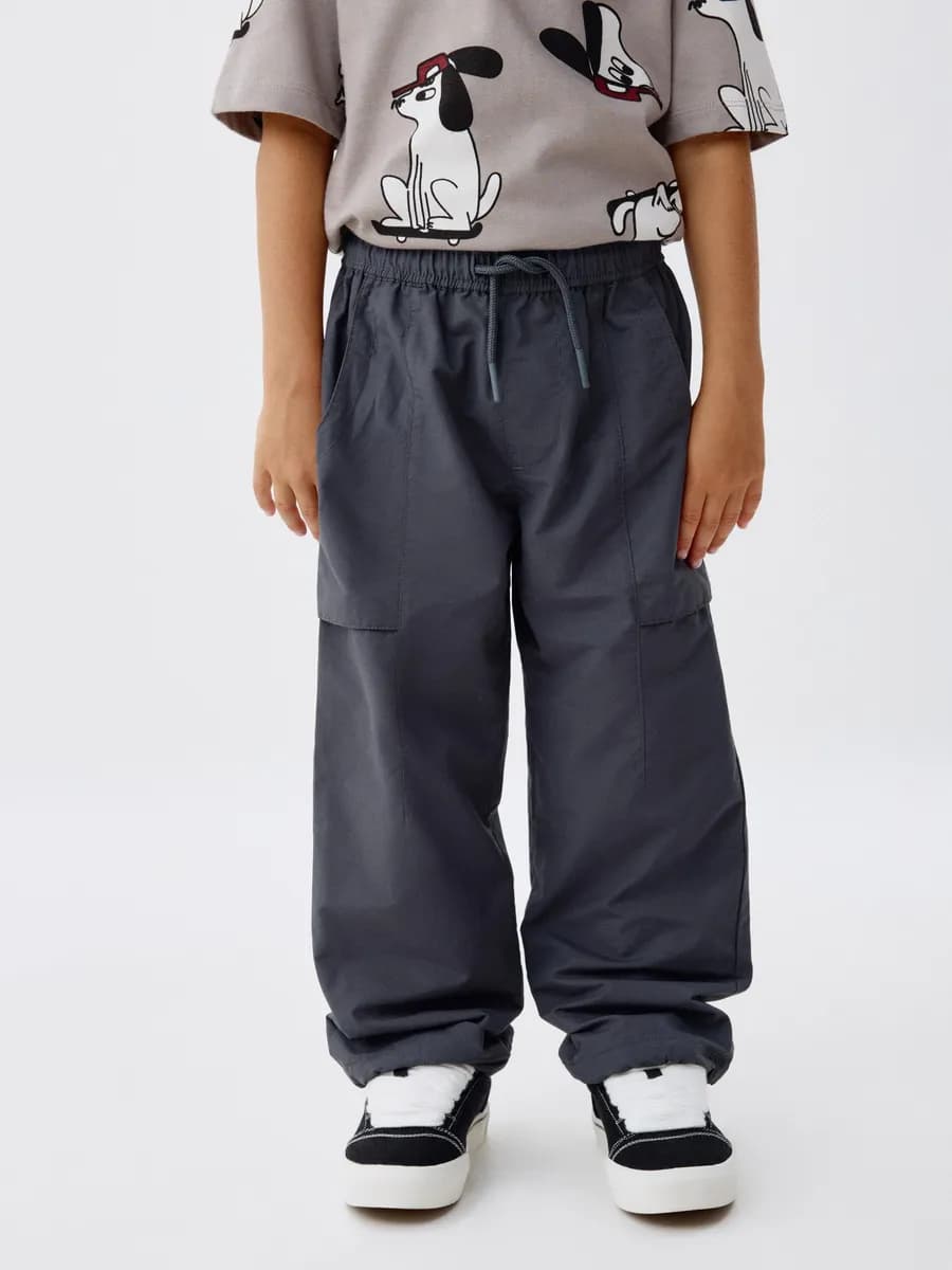 Брюки-парашюты на резинке утепленные