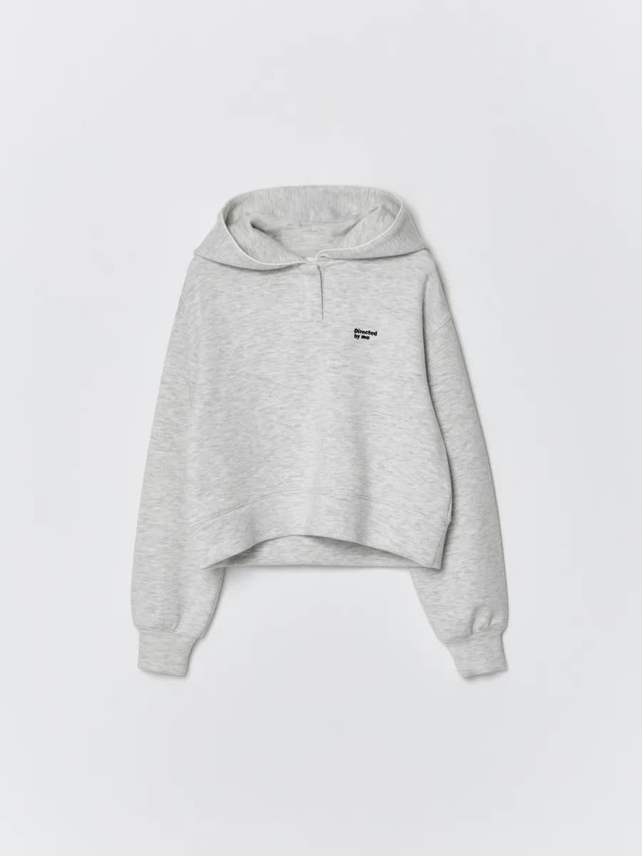 Толстовка худи укороченная с капюшоном