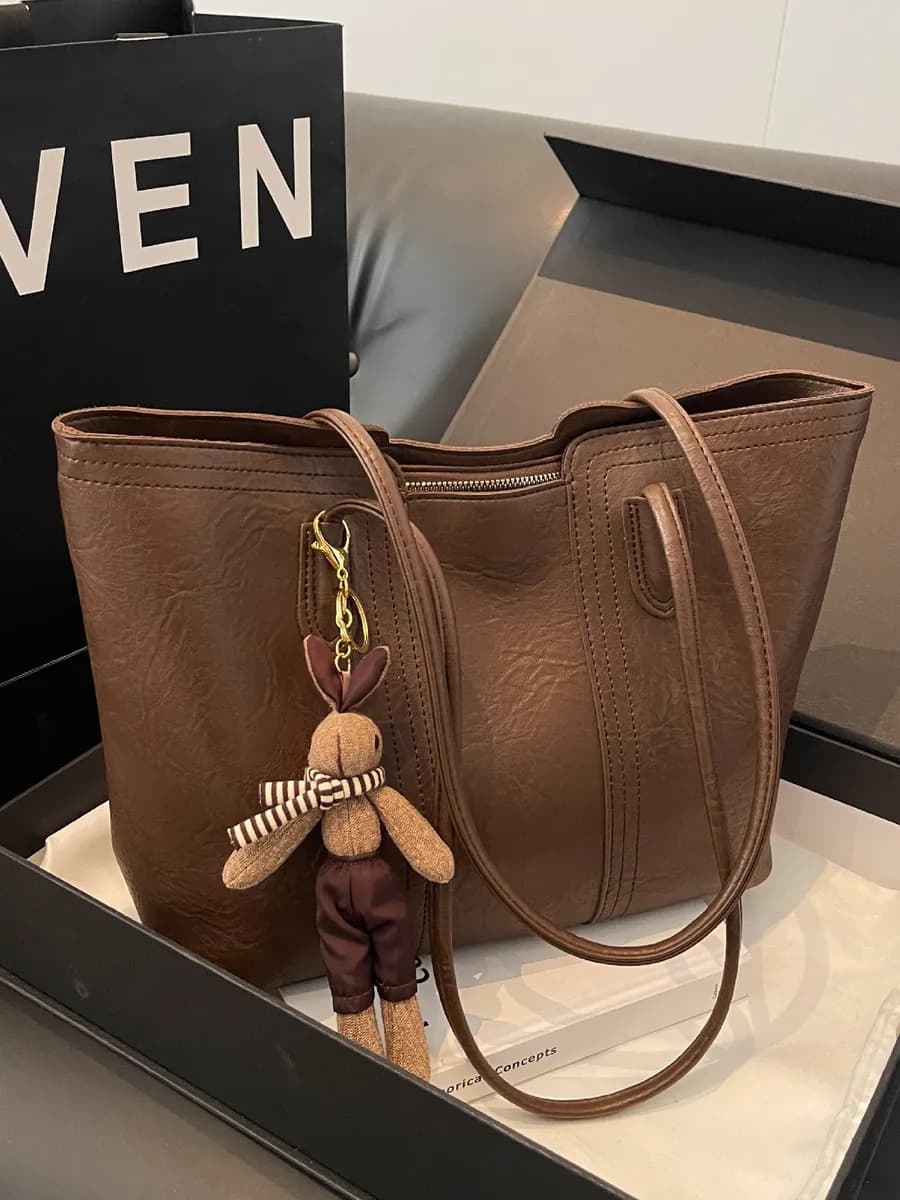 Сумка на плечо кожаная на учебу а4 тоут с ручками - фото 1