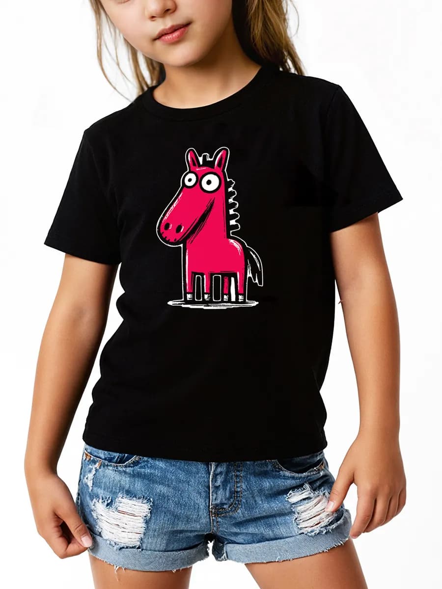 Новогодняя футболка 2026 со светящийся прином Коня - фото 1