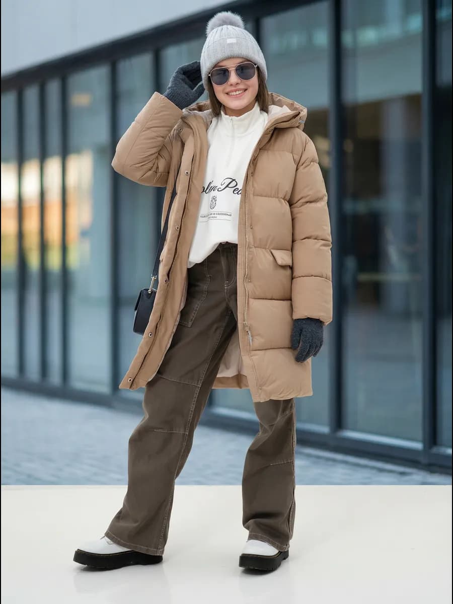 Пальто куртка зимняя удлиненная на подростка