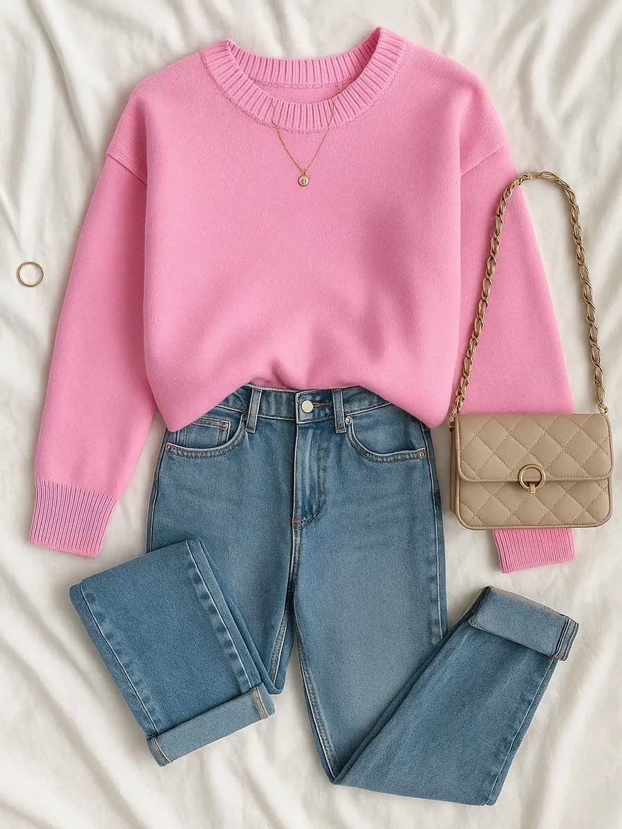 Джемпер вязаный с круглым горлом