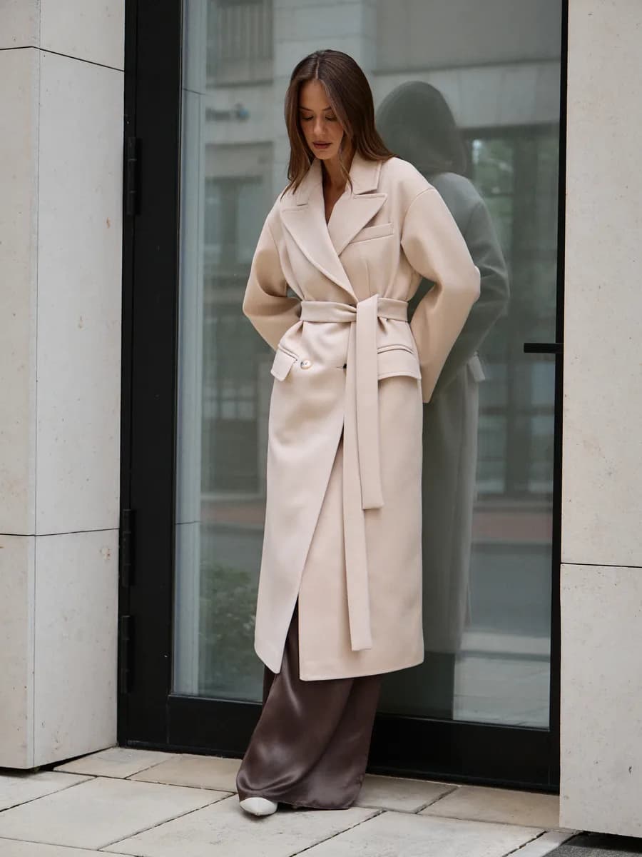 Длинное демисезонное Пальто веснаосень