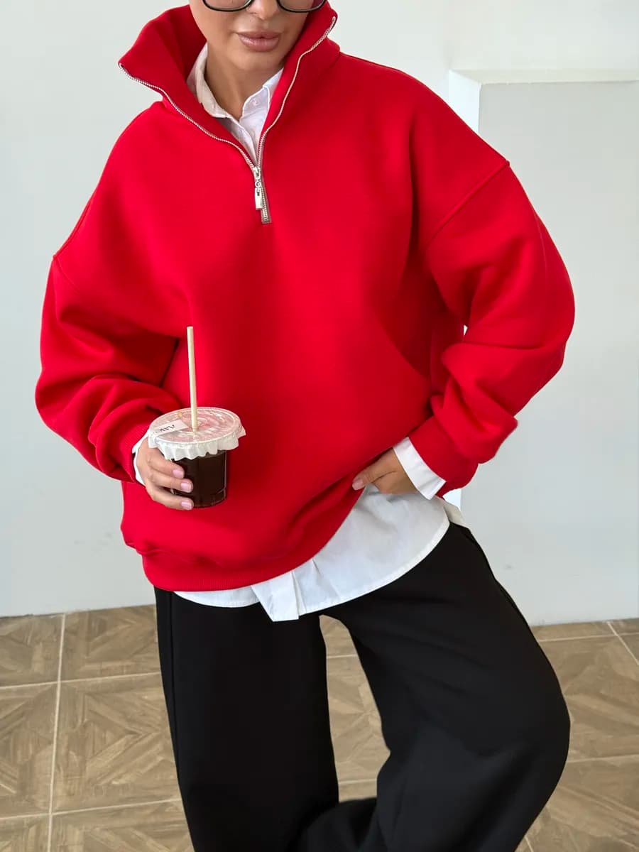 Оверсайз свитшот полузамок