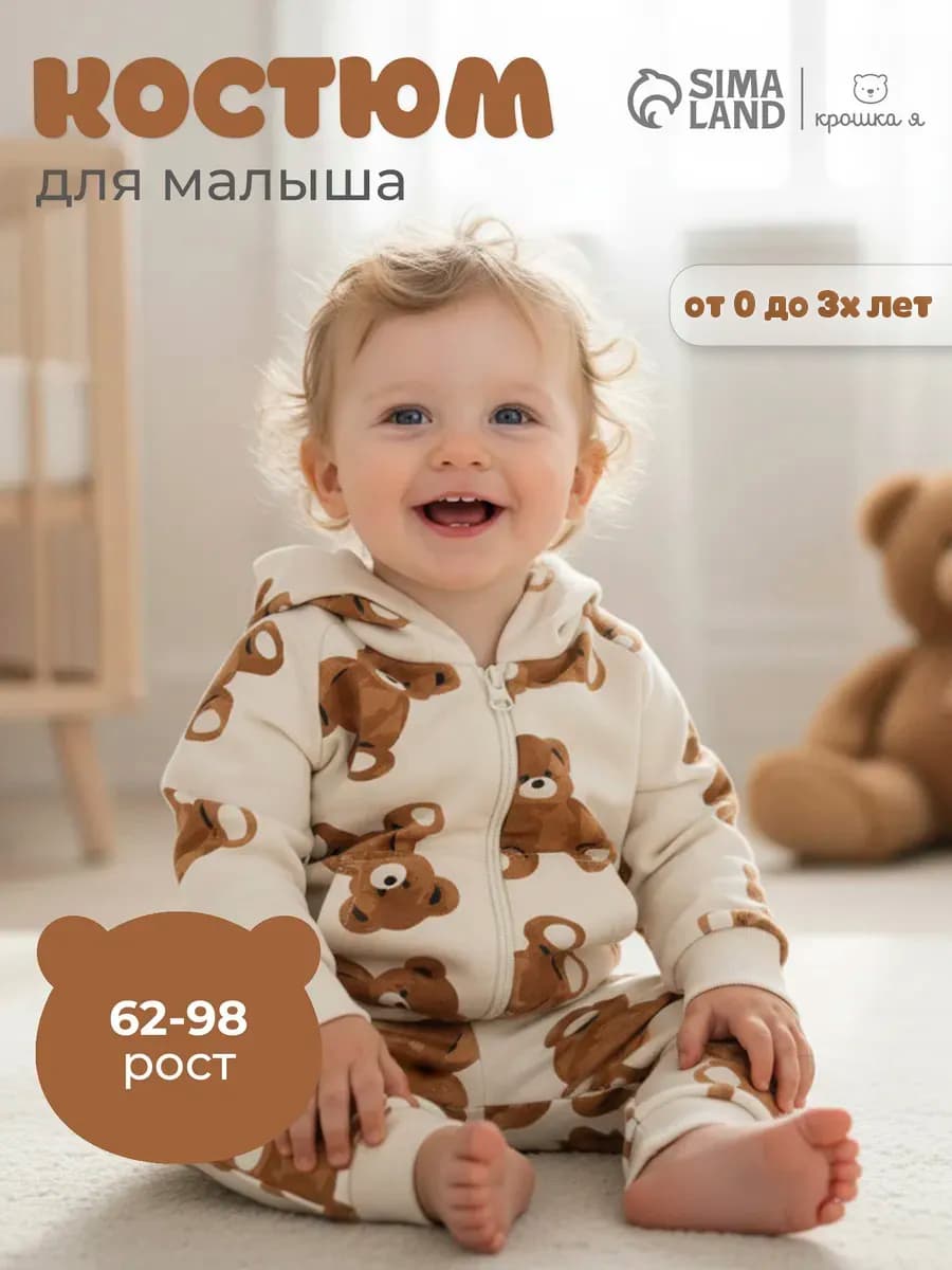 Костюм 2 в 1 для малышей толстовка и брюки на весну