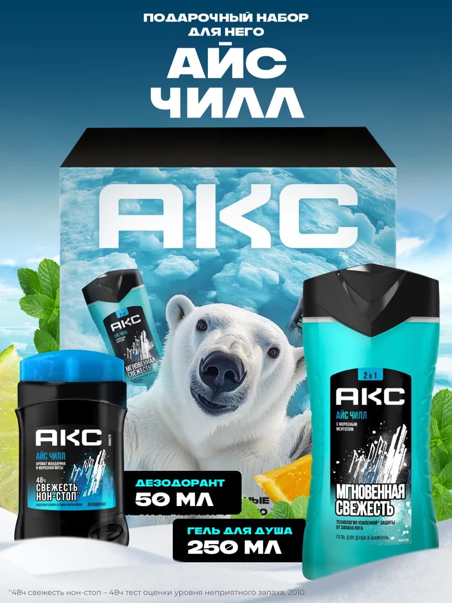 Подарочный набор мужчине гель для душа 2в1 и дезодорант