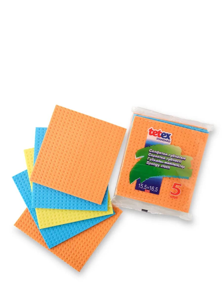 Целлюлозные салфетки губчатые для уборки 5 штук премиум