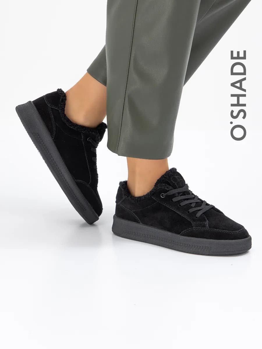 Кеды с мехом женские черные