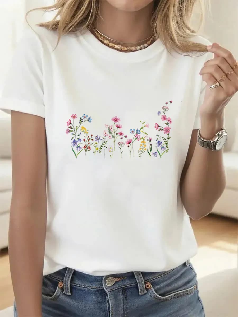 Футболка женская больших размеров с принтом