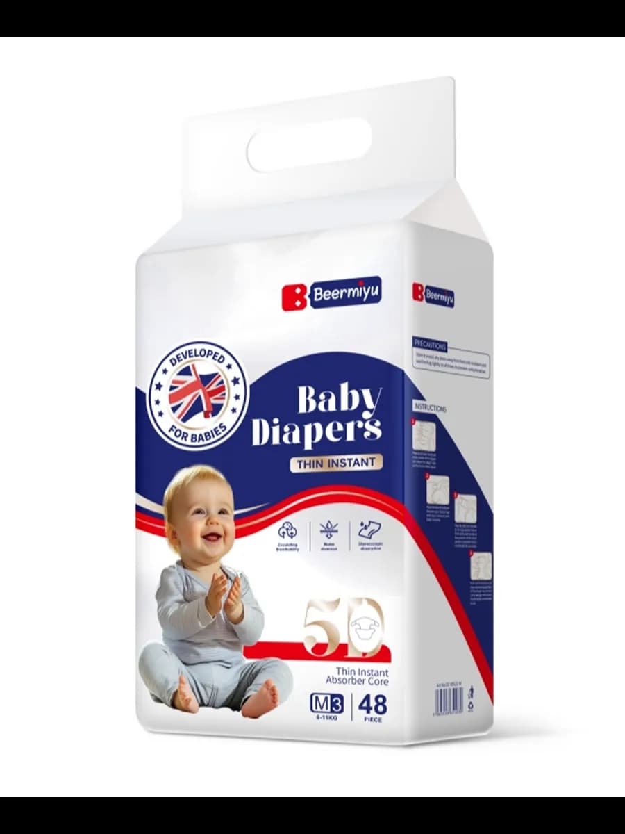 Подгузники для новорожденных 5D 3 M размер, 6-11 кг, 48 шт