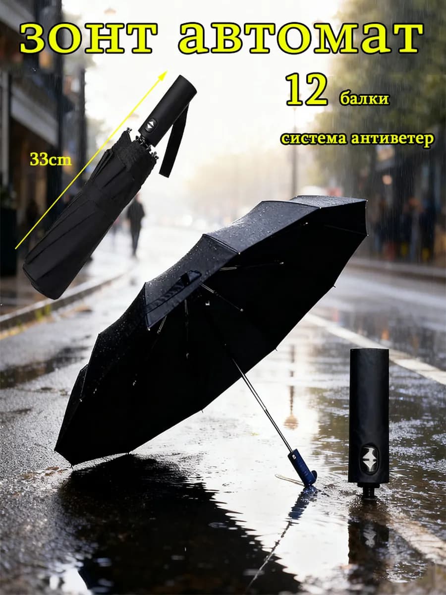 Зонт автомат антиветер компактный легкий