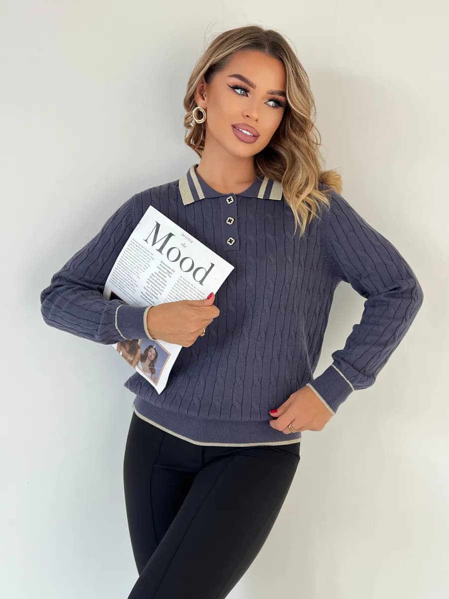 Джемпер-поло с длинным рукавом