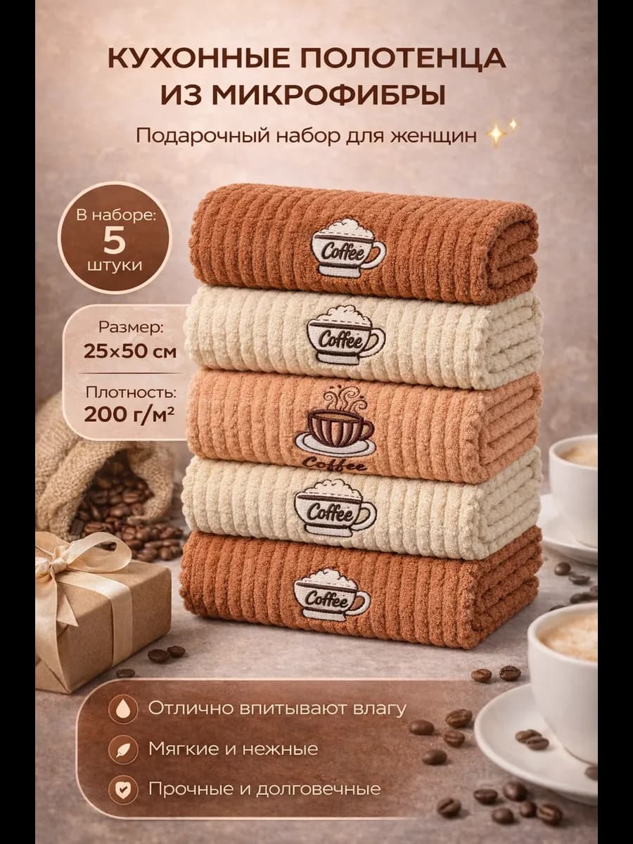 Полотенца кухонные в подарок Новый год 2026