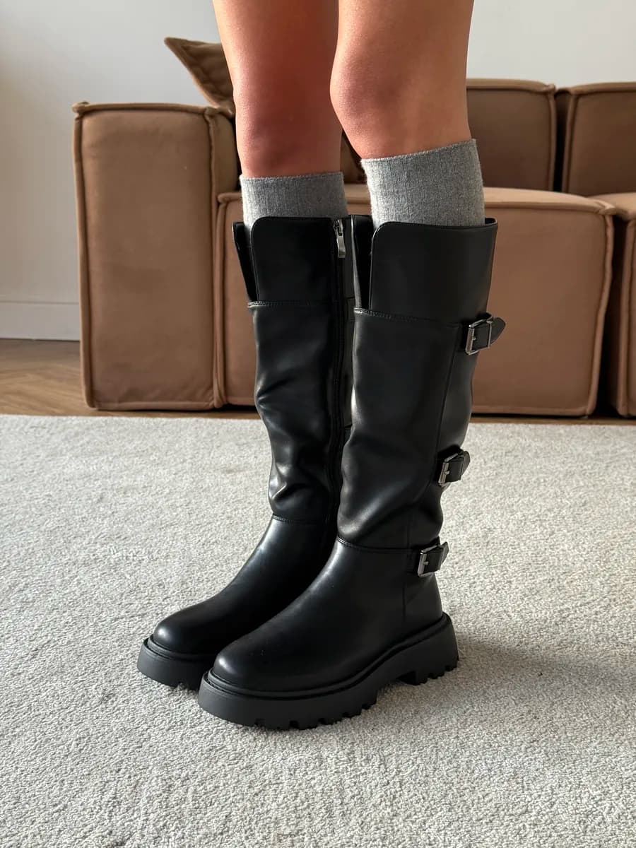 черные сапоги высокие демисезонные