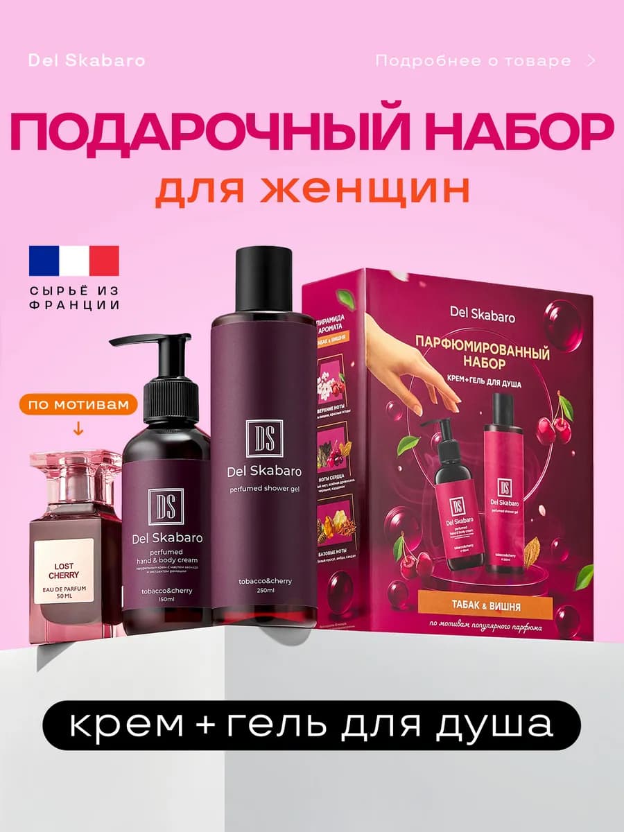 Подарочный набор женской косметики гель для душа и крем